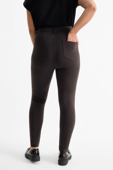 Kobiety - Spodnie z jerseyu - wysoki stan - skinny fit - czarny