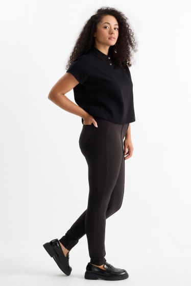 Kobiety - Spodnie z jerseyu - wysoki stan - skinny fit - czarny