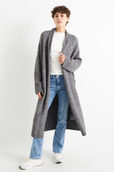 Dona - Jaqueta de punt llarga - gris