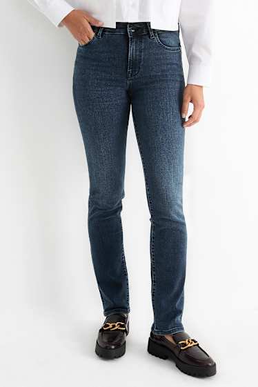 Mujer - Straight jeans - mid waist - vaqueros - azul oscuro