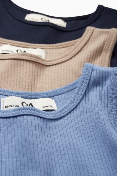 Bambini - Confezione da 6 - 3 canotte e 3 boxer - blu / blu scuro