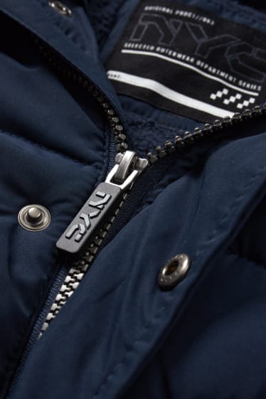 Bambini - Giacca trapuntata con cappuccio - impermeabile - blu scuro