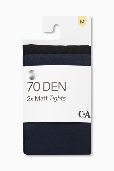 Damen - Multipack 2er - Feinstrumpfhose - 70 DEN - dunkelblau