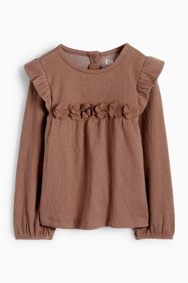 Bébés filles - Petites fleurs - ensemble bébé - 3 pièces - marron foncé