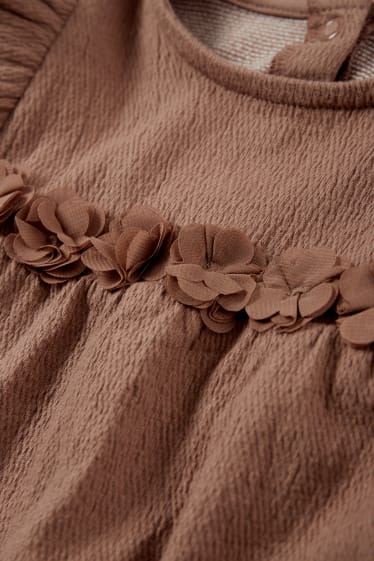 Bébés filles - Petites fleurs - ensemble bébé - 3 pièces - marron foncé