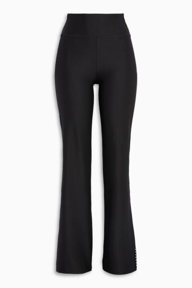 Kobiety - Funkcyjne legginsy flared - 4 Way Stretch - czarny