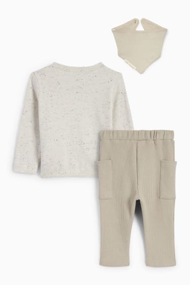 Baby: jongens - Draak - babyoutfit - 3-delig - beige