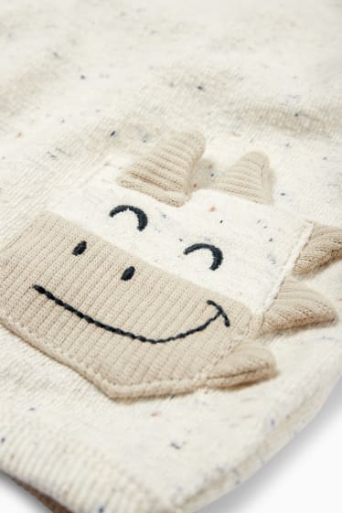 Baby: jongens - Draak - babyoutfit - 3-delig - beige