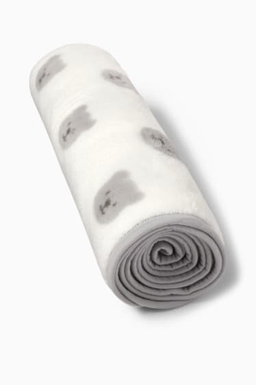 Baby Jungen - Bärchen - Baby-Decke - 100 x 85 cm - weiß