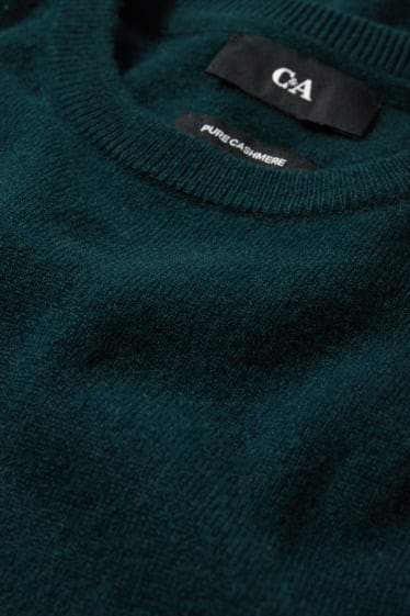 Herren - Kaschmir-Pullover - dunkelgrün