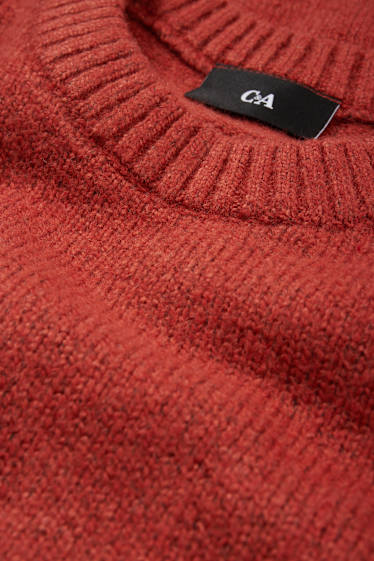 Hommes - Pull - rouge foncé