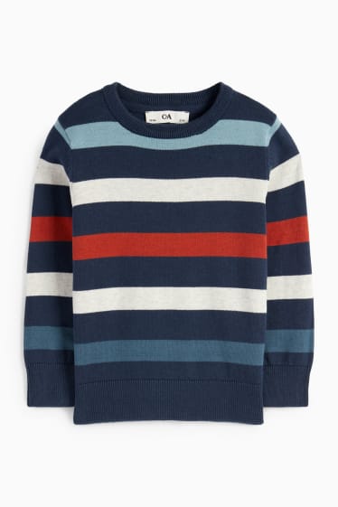 Kinder Jungen - Pullover - gestreift - dunkelblau