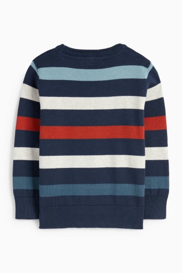 Kinder Jungen - Pullover - gestreift - dunkelblau