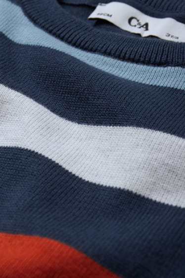 Kinder Jungen - Pullover - gestreift - dunkelblau