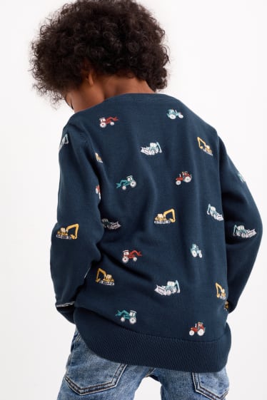 Enfants garçons - Tractopelles et tracteurs - pullover - bleu foncé