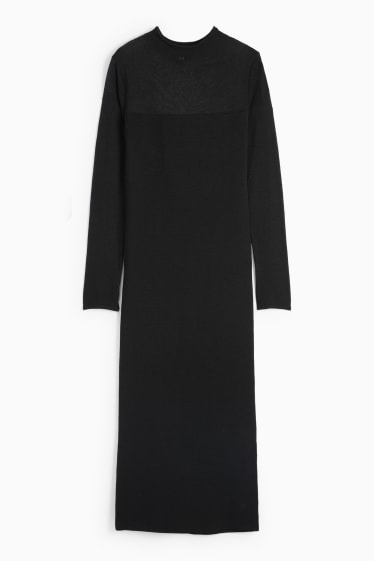 Damen - Strickkleid - schwarz