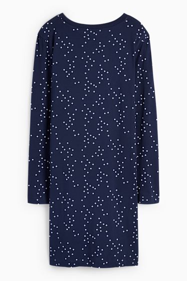 Donna - Camicia da notte - a pois - blu scuro