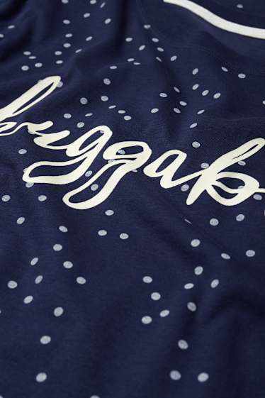 Donna - Camicia da notte - a pois - blu scuro