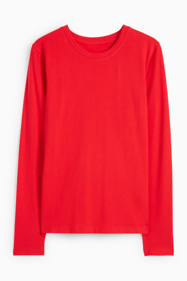 Dames - Basic longsleeve - rood