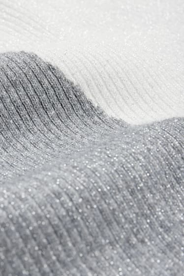 Donna - Maglione - a coste - grigio