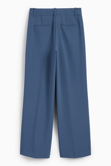 Femmes - Pantalon de bureau - high waist - wide leg - bleu