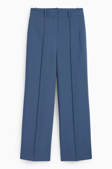 Femmes - Pantalon de bureau - high waist - wide leg - bleu