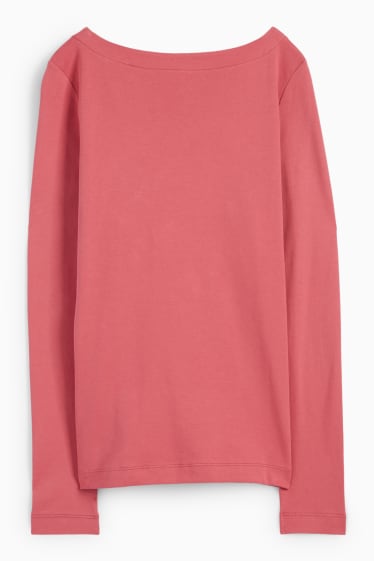 Mujer - Camiseta básica de manga larga - fucsia