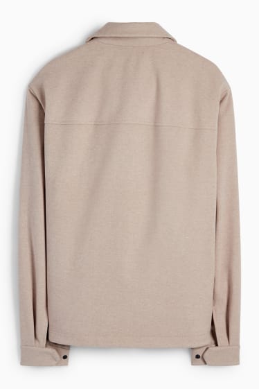 Heren - Overhemdjas - beige-mix