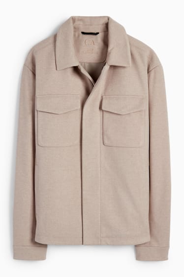 Heren - Overhemdjas - beige-mix