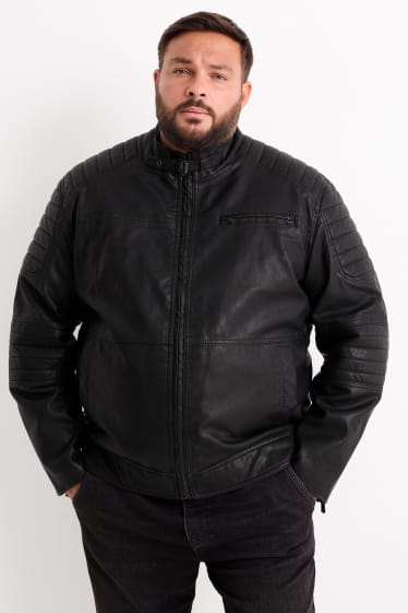 Hommes - Blouson motard - synthétique - noir