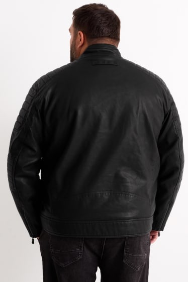 Hommes - Blouson motard - synthétique - noir