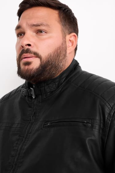 Hommes - Blouson motard - synthétique - noir