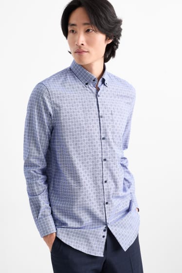 Herren - Businesshemd - Regular Fit - Button-down - bügelleicht - dunkelblau