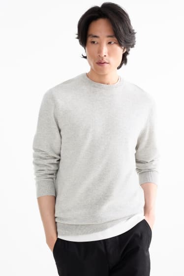 Men - Cashmere jumper - light gray-melange