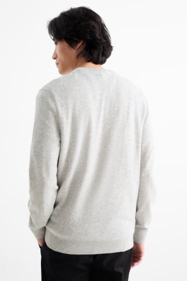 Men - Cashmere jumper - light gray-melange
