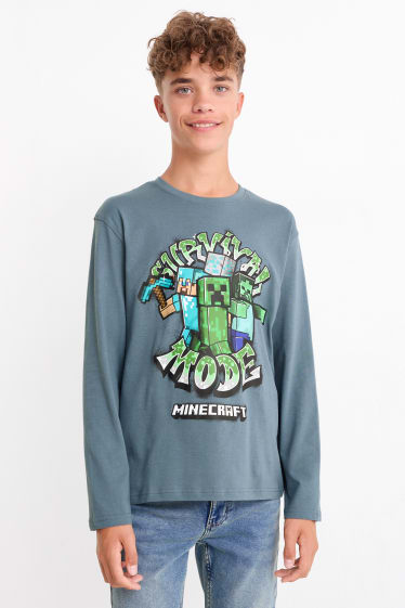 Bambini - Confezione da 2 - Minecraft - maglia a maniche lunghe - turchese