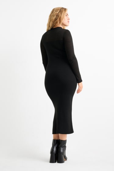 Damen - Strickkleid - schwarz
