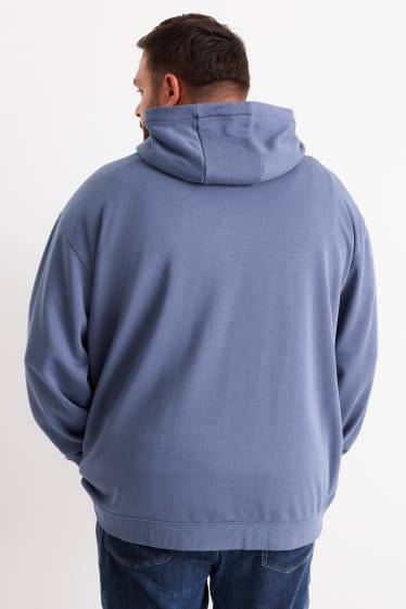 Uomo - Felpa con zip e cappuccio - blu