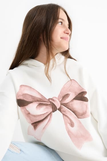 Niños: niñas - Lazo - sudadera con capucha - blanco