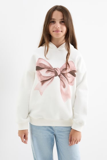Niños: niñas - Lazo - sudadera con capucha - blanco