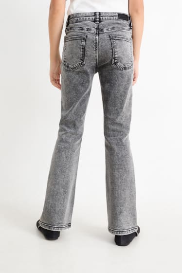 Dzieci dziewczynki - Flared jeans - dżins-szary