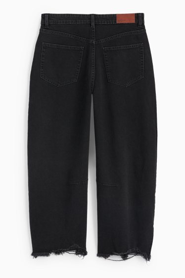Dames - Balloon jeans - mid waist - jeansdonkergrijs