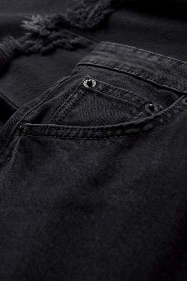 Dames - Balloon jeans - mid waist - jeansdonkergrijs