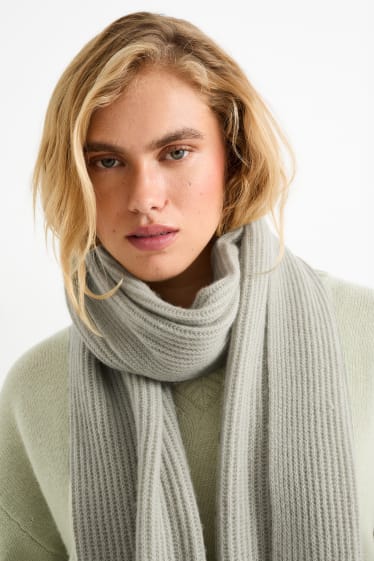 Femmes - Écharpe en maille de cachemire - vert menthe