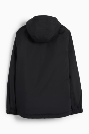 Heren - Jas met capuchon - zwart
