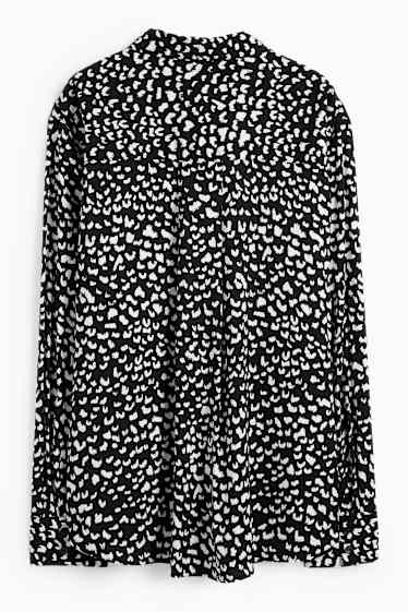 Women - Blouse - patterned - white / black