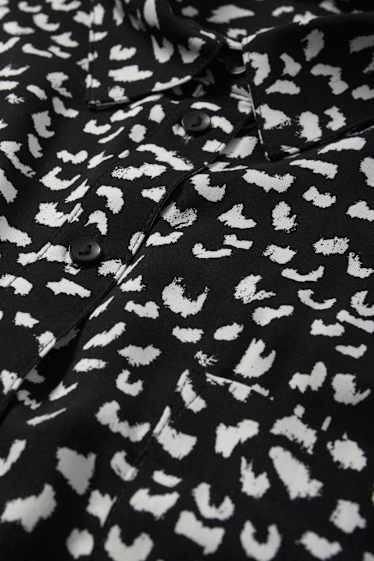 Women - Blouse - patterned - white / black