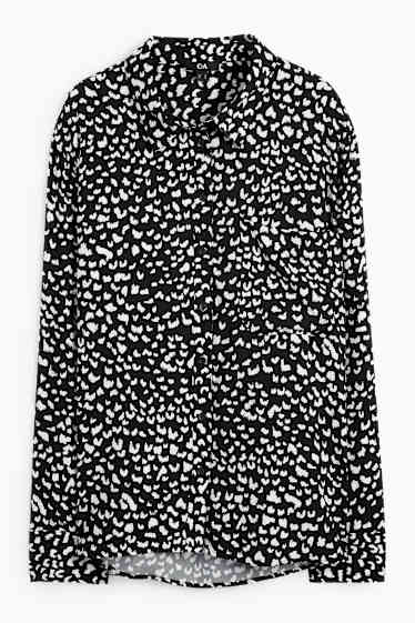 Women - Blouse - patterned - white / black