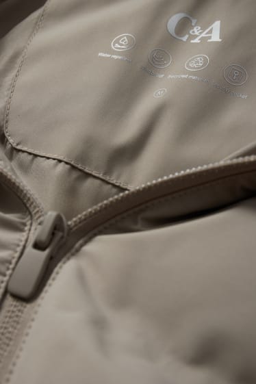 Men - Quilted jacket with hood - water-repellent - gray