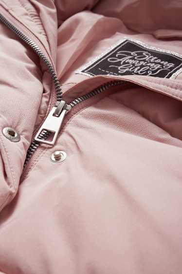 Kinder Mädchen - Steppjacke mit Kapuze - rosa